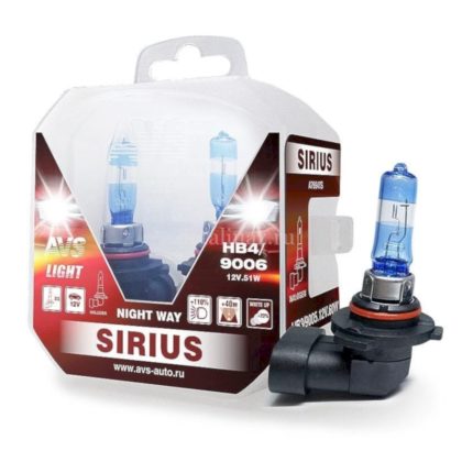Автолампа галогенная AVS Sirius/Night Way/ PB HB4/9006.12V.55W, 2 шт