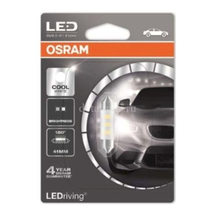 Автомобильные лампы osram  c5w sv8.5-8 41 мм led standart cool white 6000k 12v, 6441cw01b