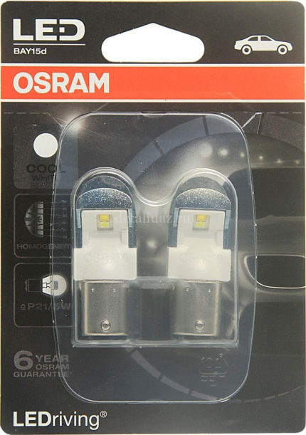 Автомобильные лампы osram  p21/5w bay15d led premium cool white 12v, 1557cw02b, 2 шт