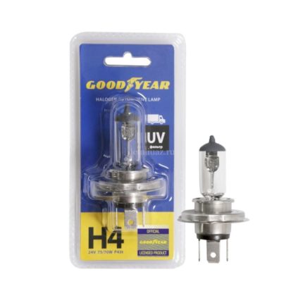 Лампа автомобильная галогенная Goodyear, Н4, 24V, цоколь P43t, 75/70W. GY014241
